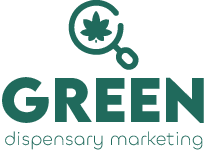 the logo of green dispensary marketing services.